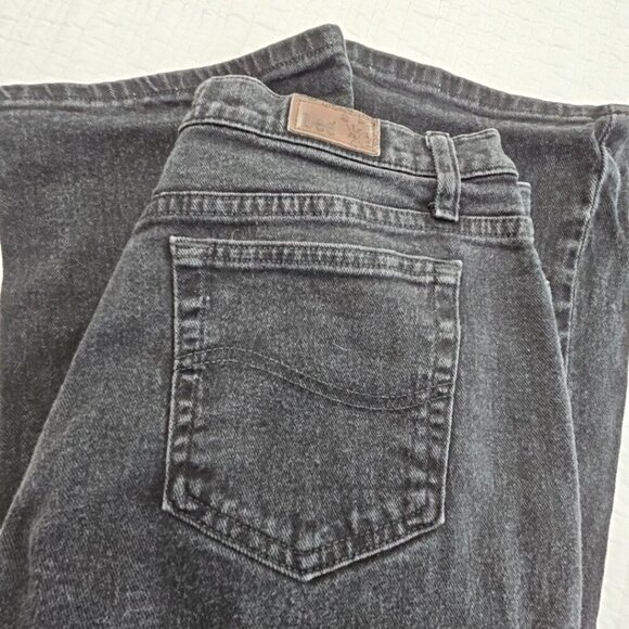 Lee Jeans Women's 12 Long W32 L32 Black Mid-Rise Relaxed Straight Leg EUC - Picture 3 of 15